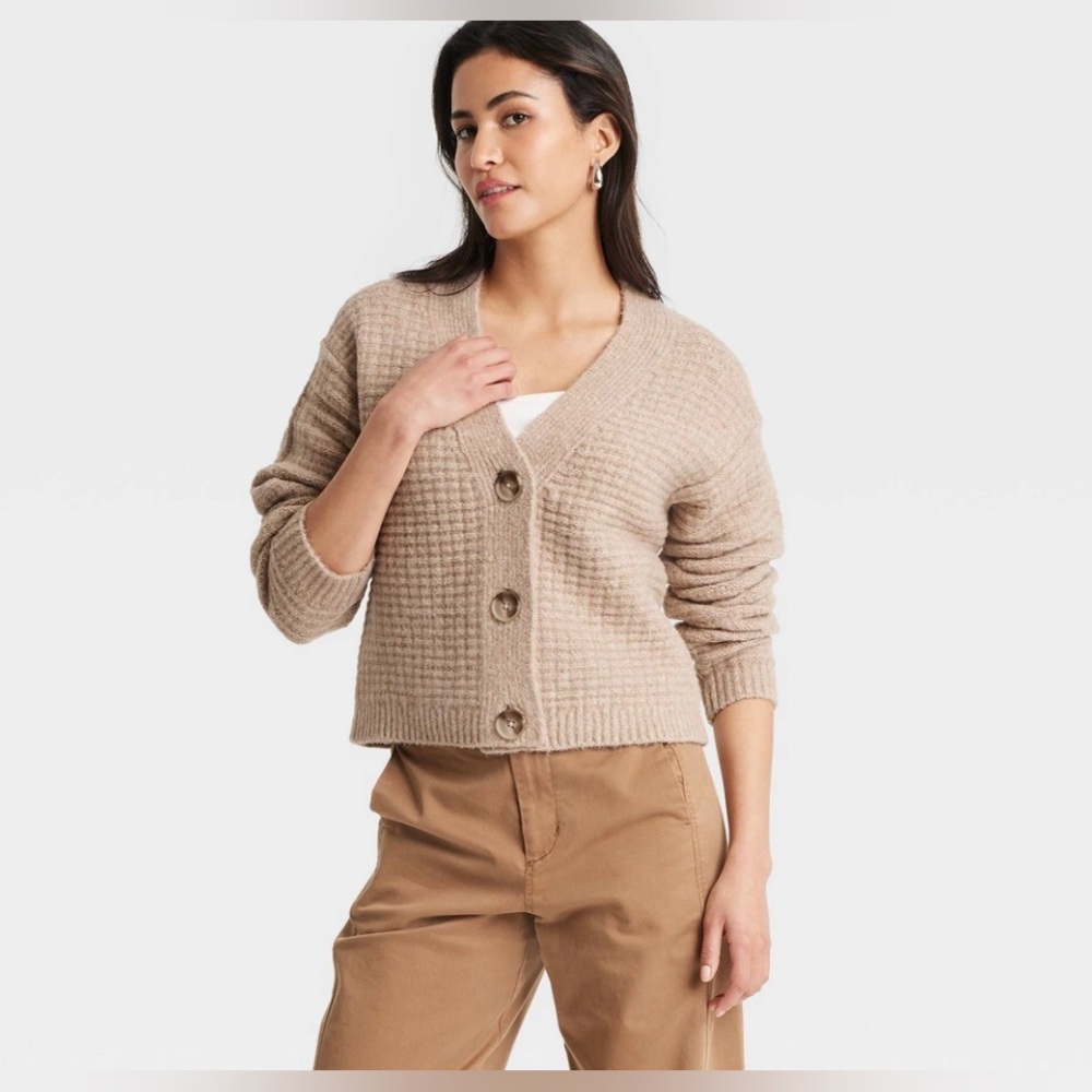 Universal Thread Cozy Knit Button-Up Sweater Rose… - image 1